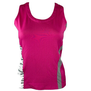 Bolle Shirt Womens Sz S Pink Gray White‎ Striped Sleeveless Pullover Tennis Tank